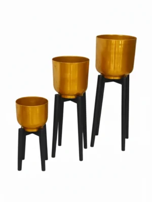 Modern Metal Planter Stand Set