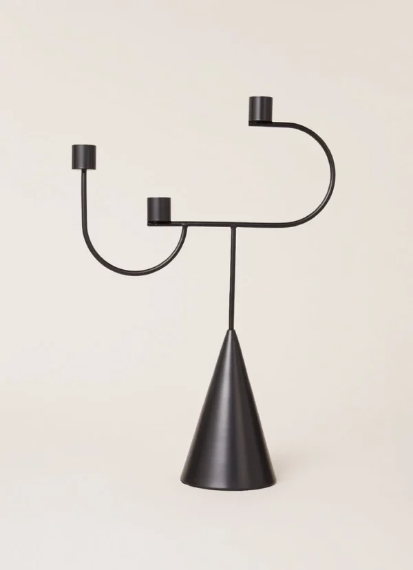 Modern Triple Arm Metal Candle Holder
