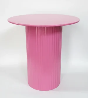 Modern Pink Fluted Pedestal Side Table