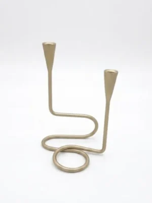 Modern Dual Stem Metal Candle Holder
