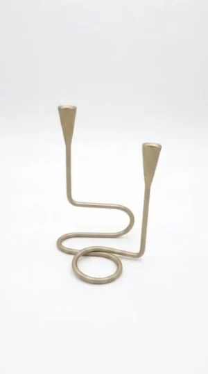 Modern Dual Stem Metal Candle Holder