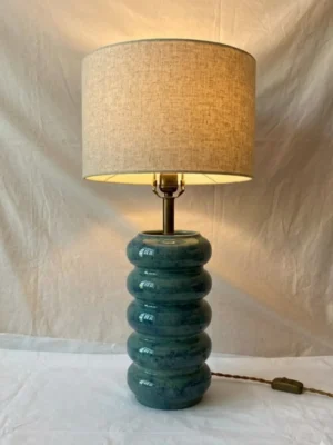 Modern Ceramic Table Lamp with Textured Fabric Shade