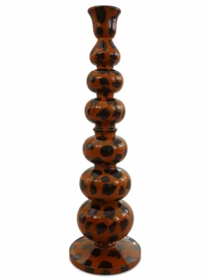 Leopard Print Glass Table Lamp Base