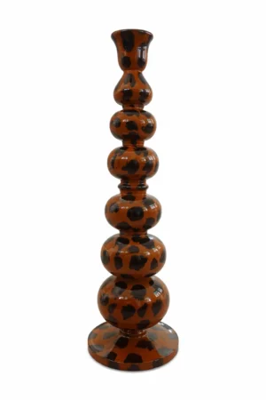 Leopard Print Glass Table Lamp Base