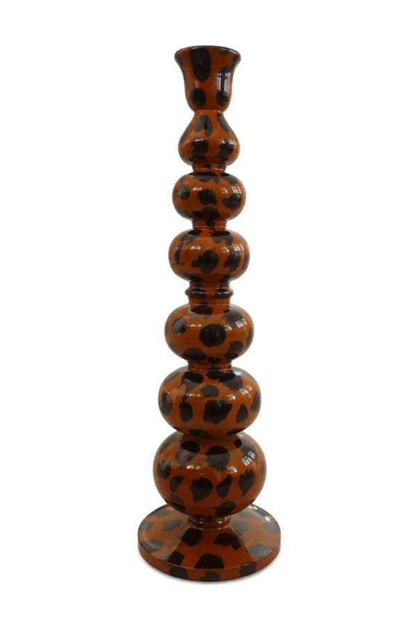 Leopard Print Glass Table Lamp Base