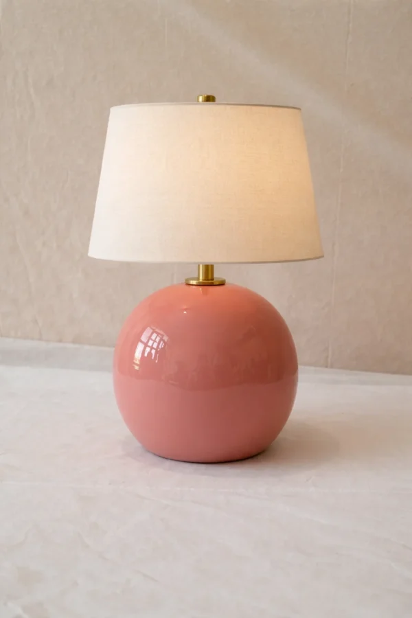 Blush Pink Ceramic Table Lamp with Fabric Shade