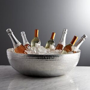 Large Hammered Stainless Steel Beverage Tub