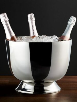 Premium Stainless Steel Champagne Ice Bowl with Pedestal Base