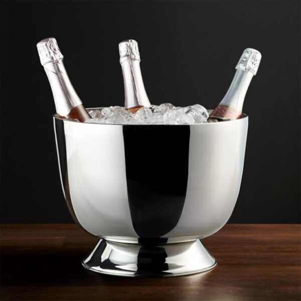 Premium Stainless Steel Champagne Ice Bowl with Pedestal Base